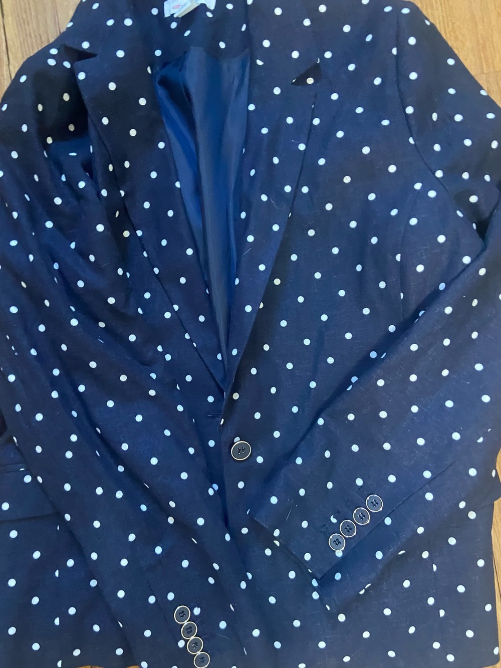 New with tags Claiborne Navy Blazer with White Polka Dots